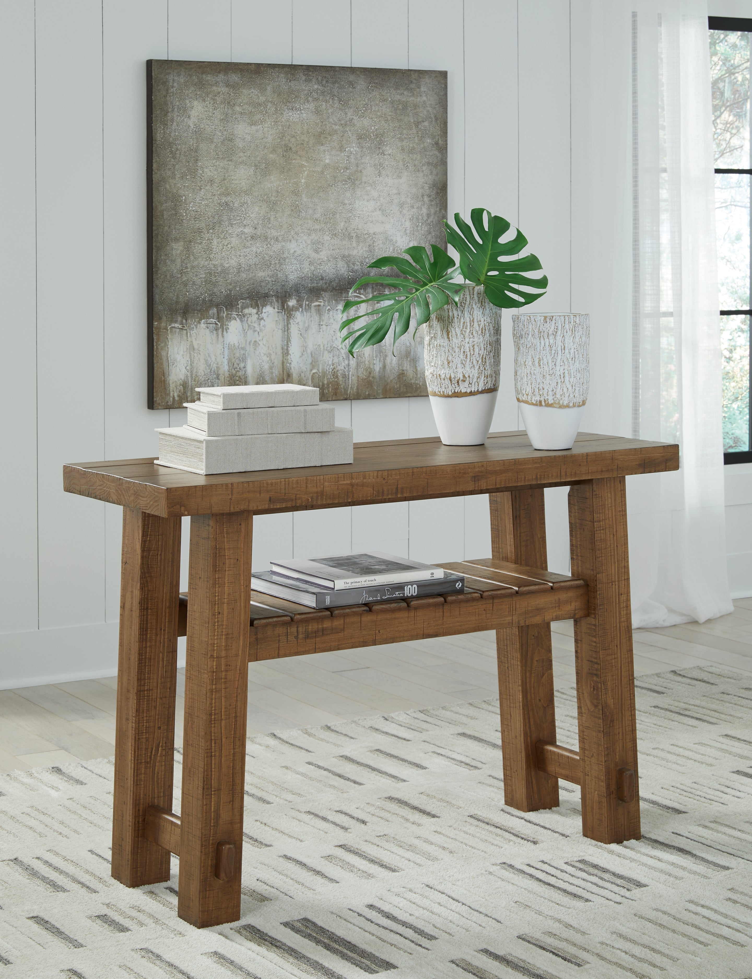 Elite Furniture Outlet - Ashley Furniture - Mackifeld Sofa Table - Sofa Table / Warm Brown - T724-4