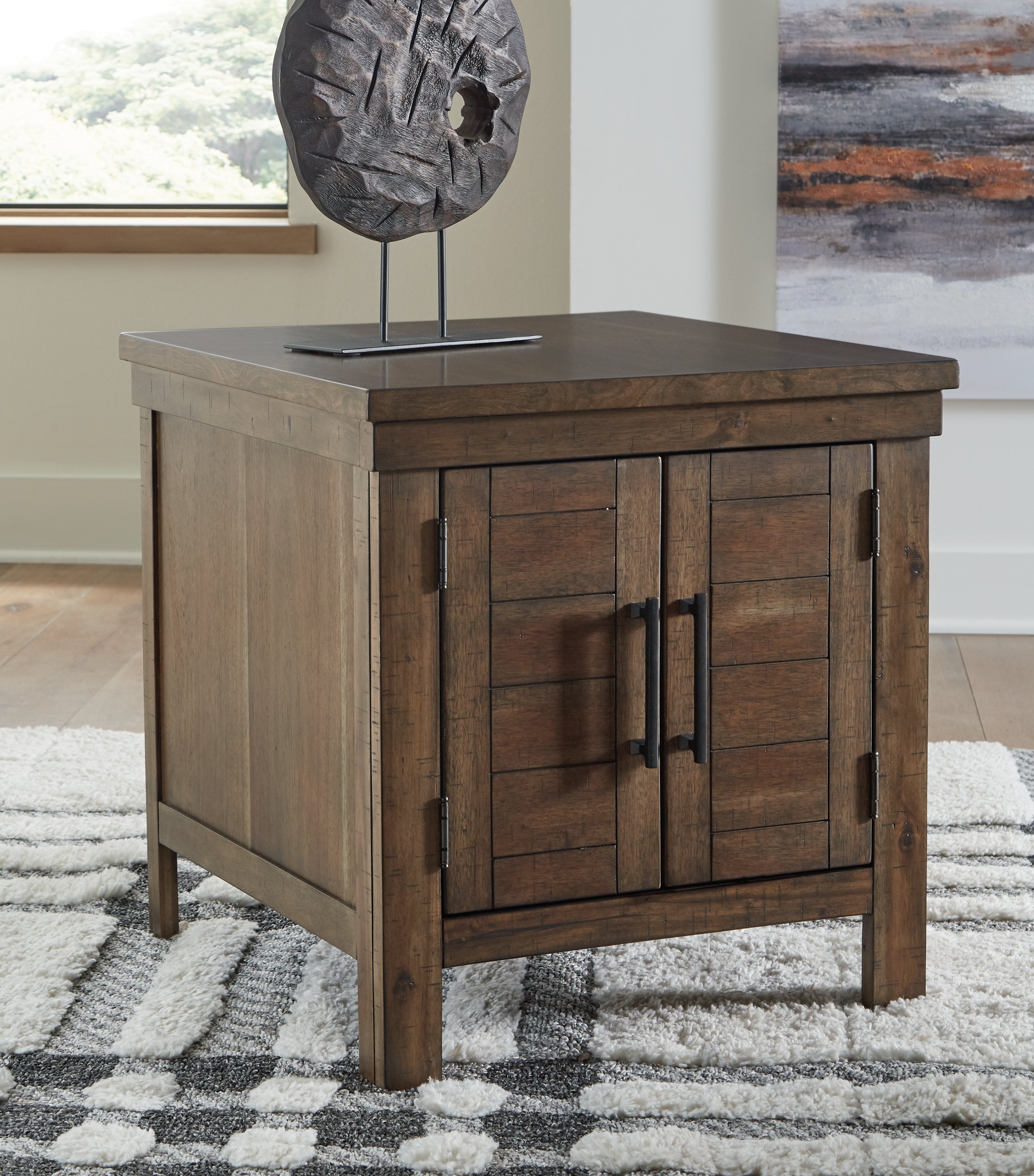 Elite Furniture Outlet - Ashley Furniture - Moriville End Table - Rectangular End Table / Grayish Brown - T731-3