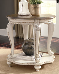 Elite Furniture Outlet - Ashley Furniture - Realyn End Table - Round End Table / White/Brown - T743-6