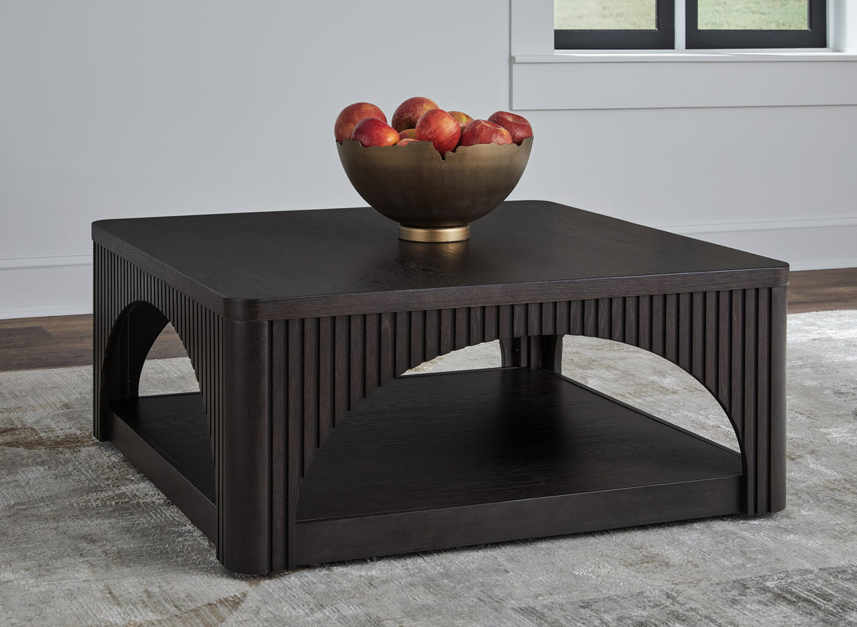 Elite Furniture Outlet - Ashley Furniture - Yellink Coffee Table - Square Cocktail Table / Black - T760-8