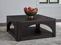 Elite Furniture Outlet - Ashley Furniture - Yellink Coffee Table - Square Cocktail Table / Black - T760-8