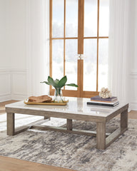 Elite Furniture Outlet - Ashley Furniture - Loyaska Coffee Table - Rectangular Cocktail Table / Brown/Ivory - T789-1