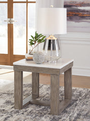 Elite Furniture Outlet - Ashley Furniture - Loyaska End Table - Rectangular End Table / Grayish Brown/White - T854-3