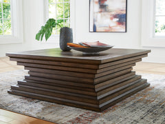Elite Furniture Outlet - Ashley Furniture - Hannodream Coffee Table - Square Cocktail Table / Warm Brown - T821-8
