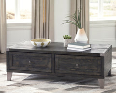 Elite Furniture Outlet - Ashley Furniture - Todoe Coffee Table with Lift Top - Lift Top Cocktail Table / Dark Gray - T901-9
