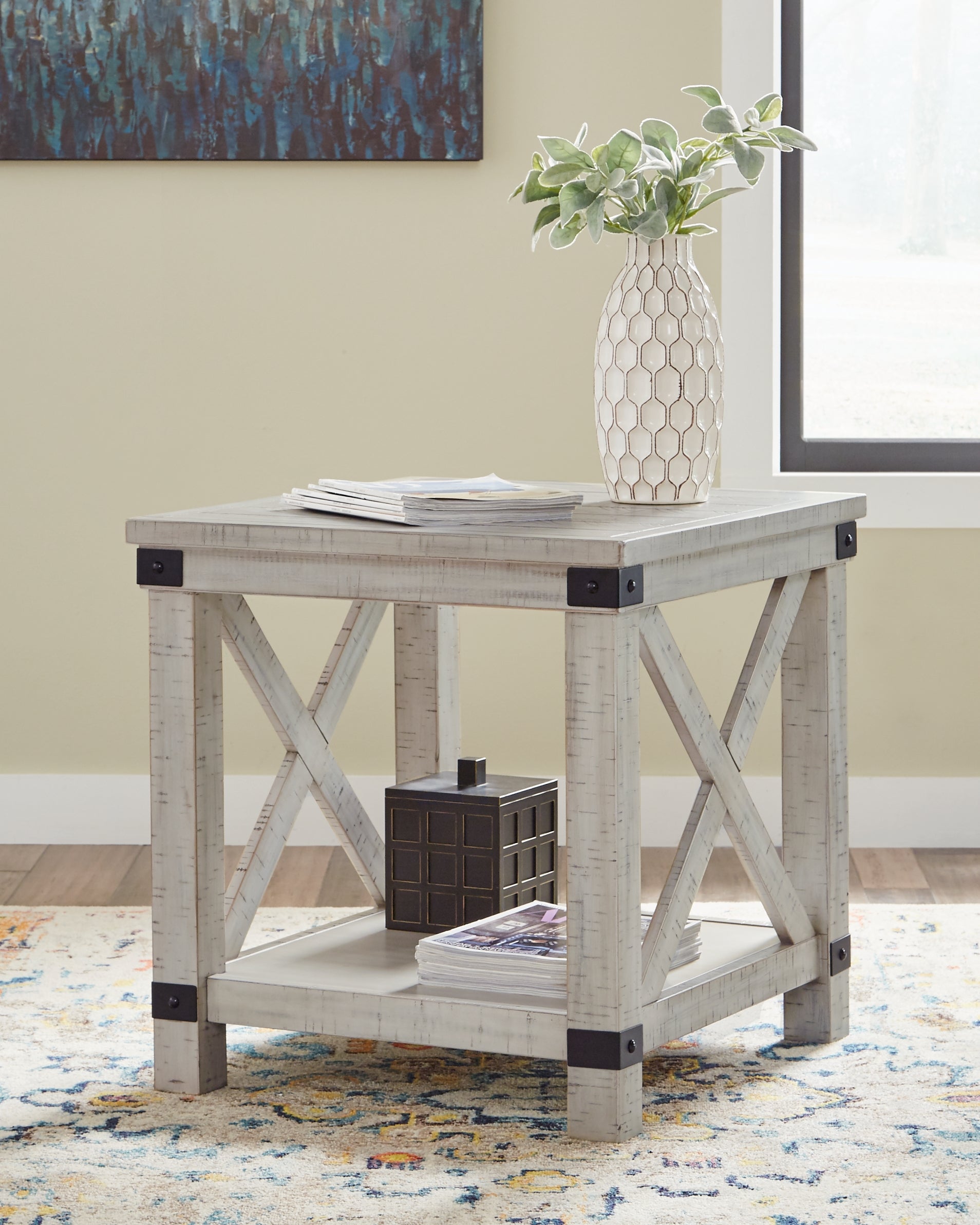 Elite Furniture Outlet - Ashley Furniture - Carynhurst End Table - Rectangular End Table / Whitewash - T929-3