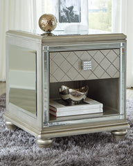 Elite Furniture Outlet - Ashley Furniture - Chevanna End Table - Rectangular End Table / Platinum - T942-3
