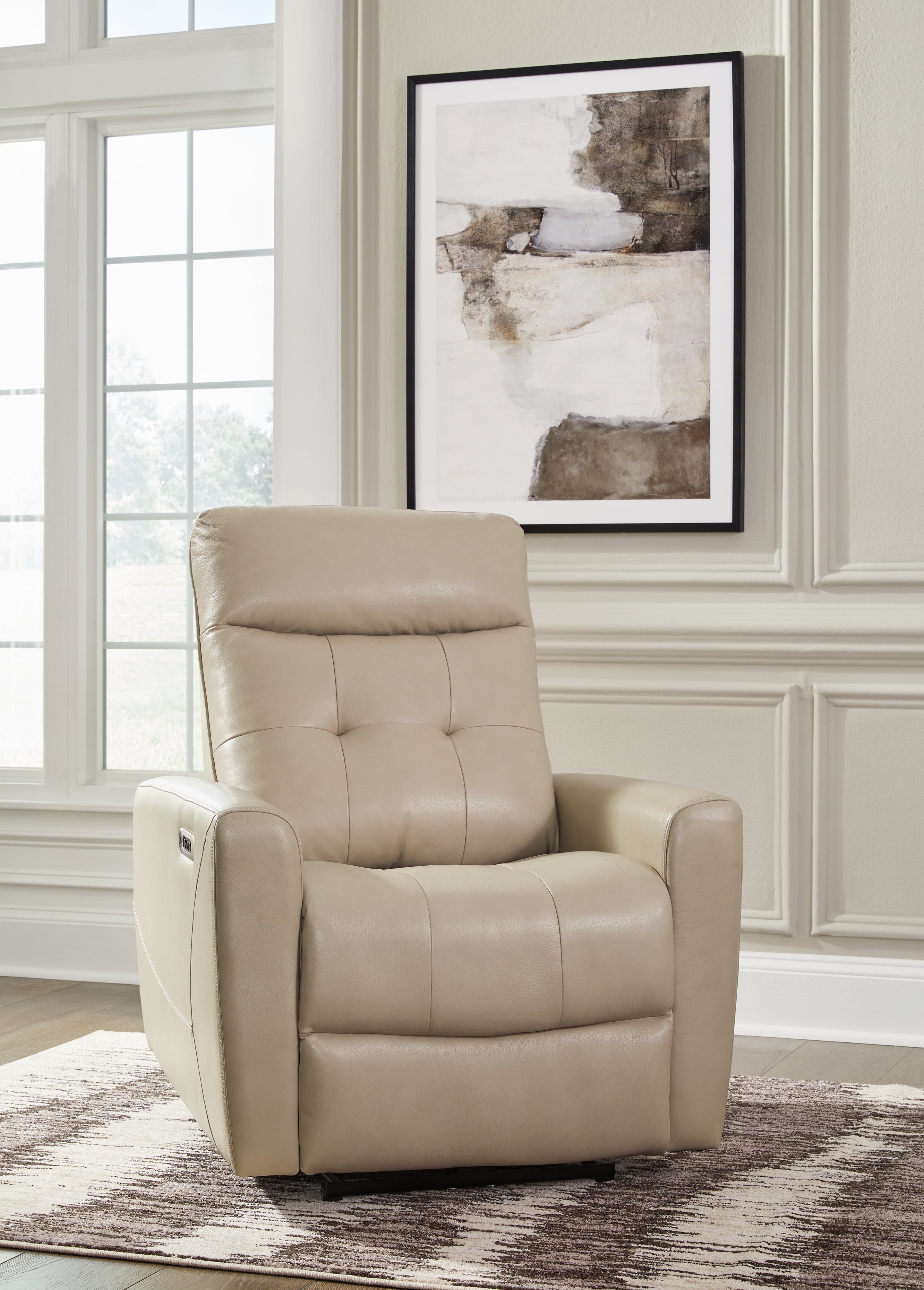 Elite Furniture Outlet - Ashley Furniture - Pisgham Living Room - PWR Recliner/ADJ Headrest / Sand - U1050313