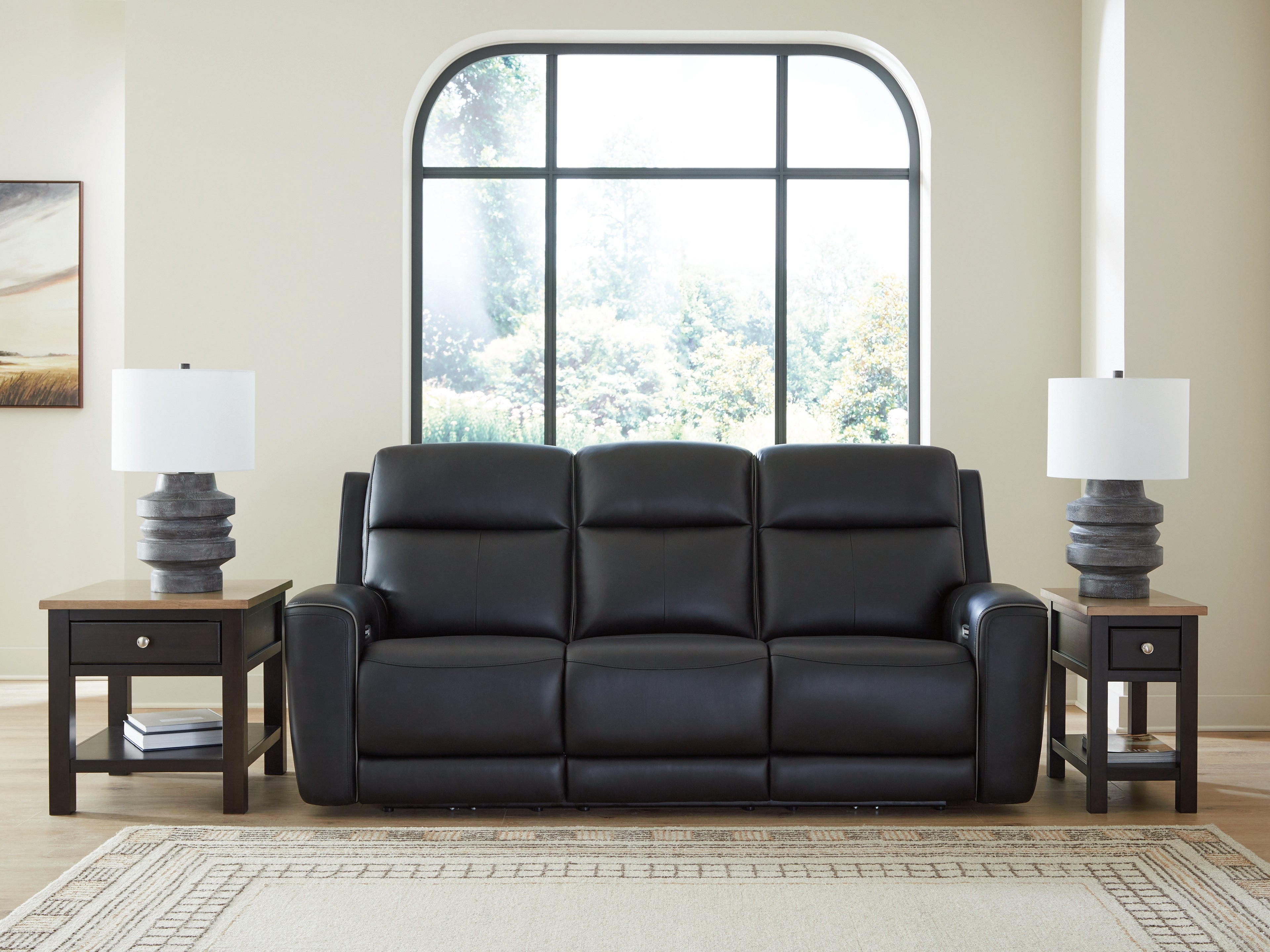 Elite Furniture Outlet - Ashley Furniture - 5Z-Comfort Living Room - PWR REC Sofa with ADJ Headrest / Onyx - PCU1090215