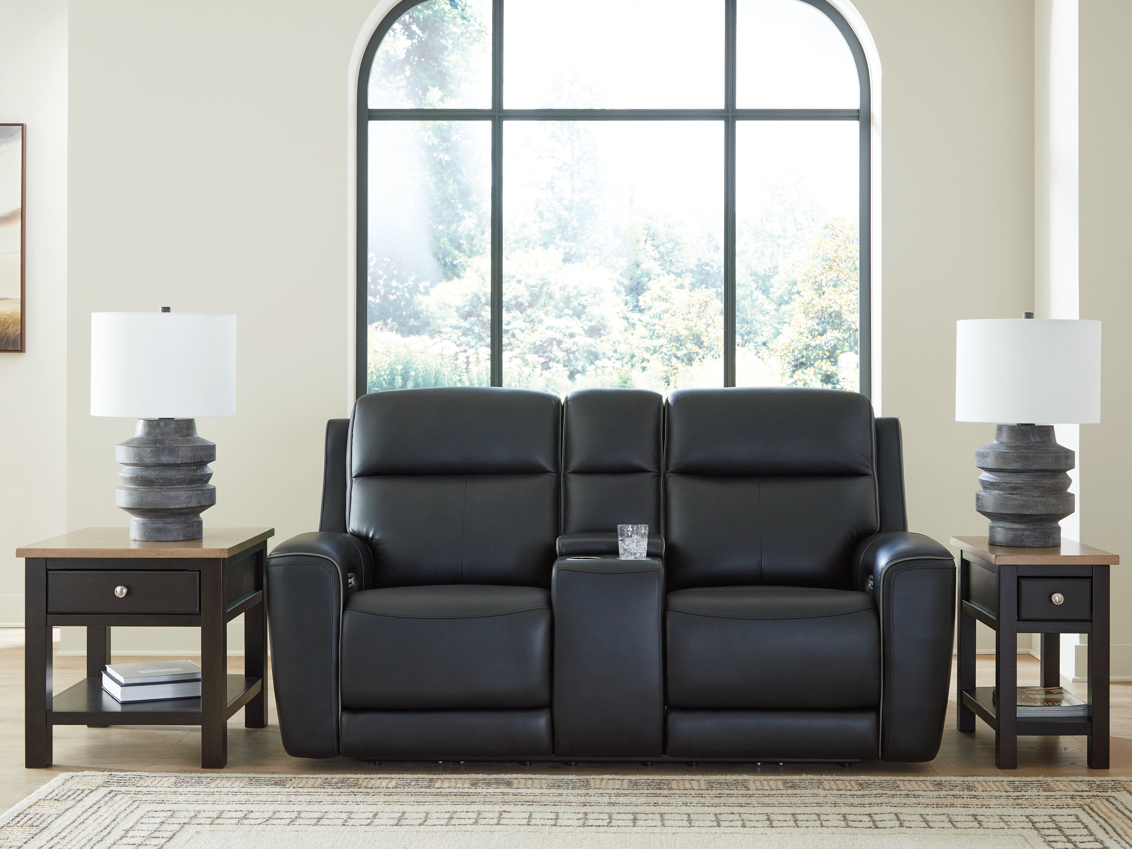 Elite Furniture Outlet - Ashley Furniture - 5Z-Comfort Living Room - PWR REC Loveseat/CON/ADJ HDRST / Onyx - PCU1090218