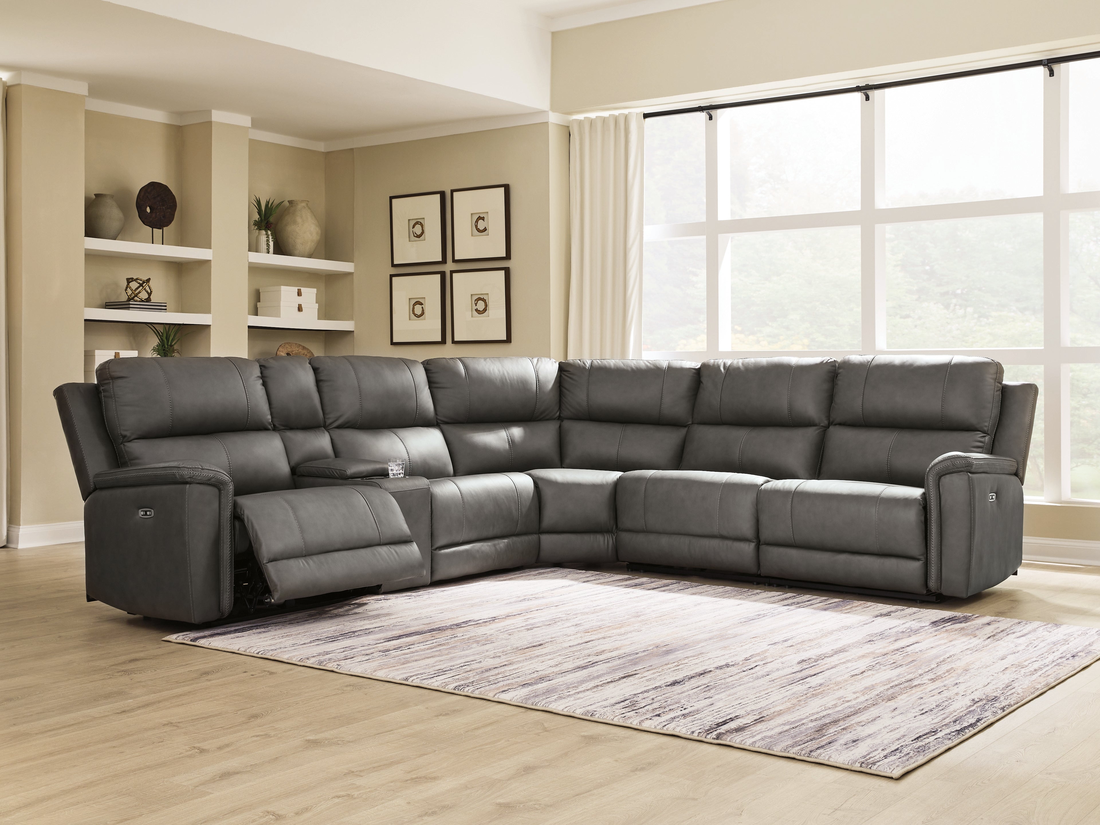 Elite Furniture Outlet - Ashley Furniture - Bleckley Sectional - 6-Piece Power Reclining Sectional / Anchor - PCU12000S5