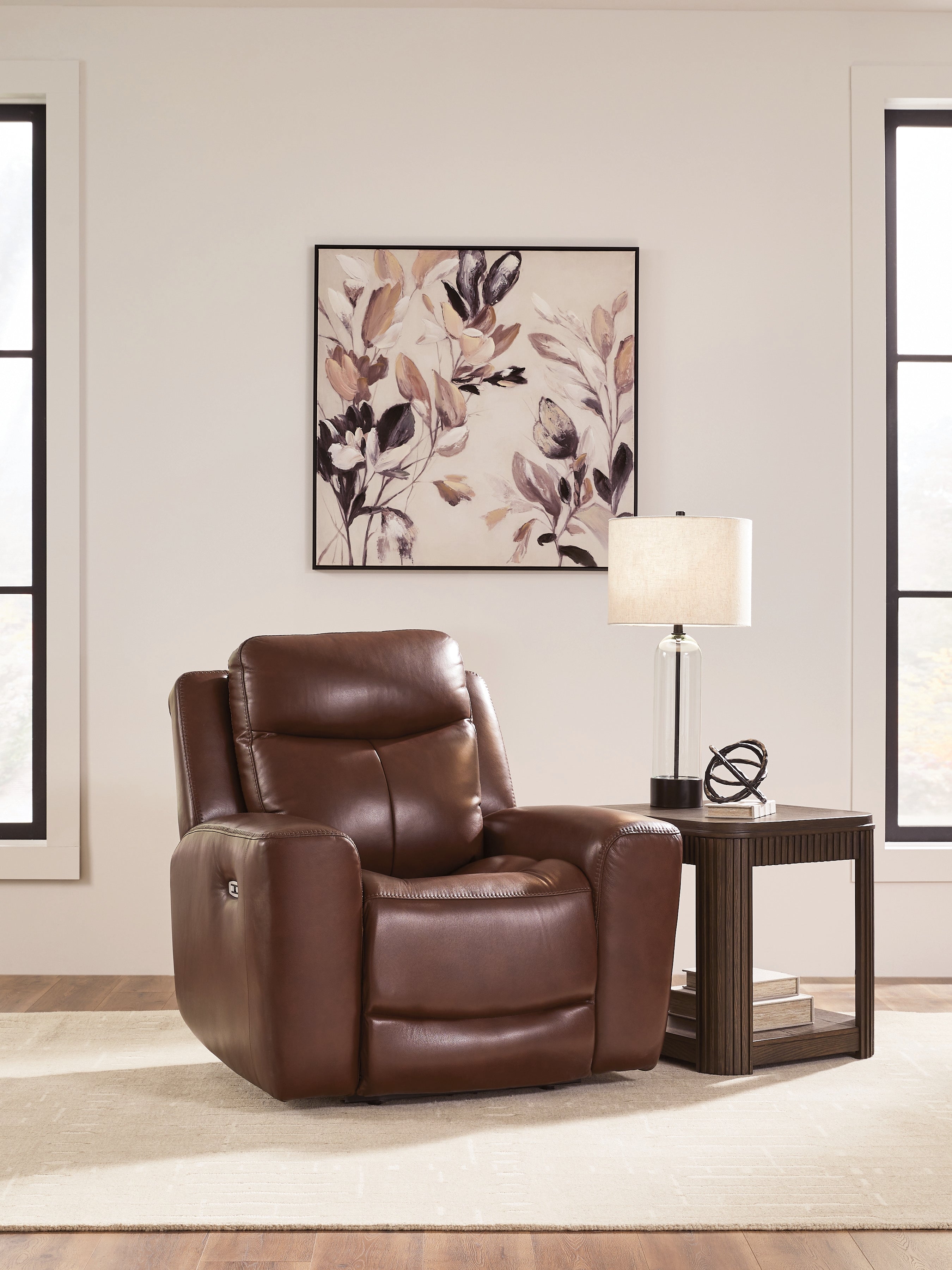 Elite Furniture Outlet - Ashley Furniture - Next Move Living Room - PWR Recliner/ADJ Headrest / Mahogany - PCU1210213