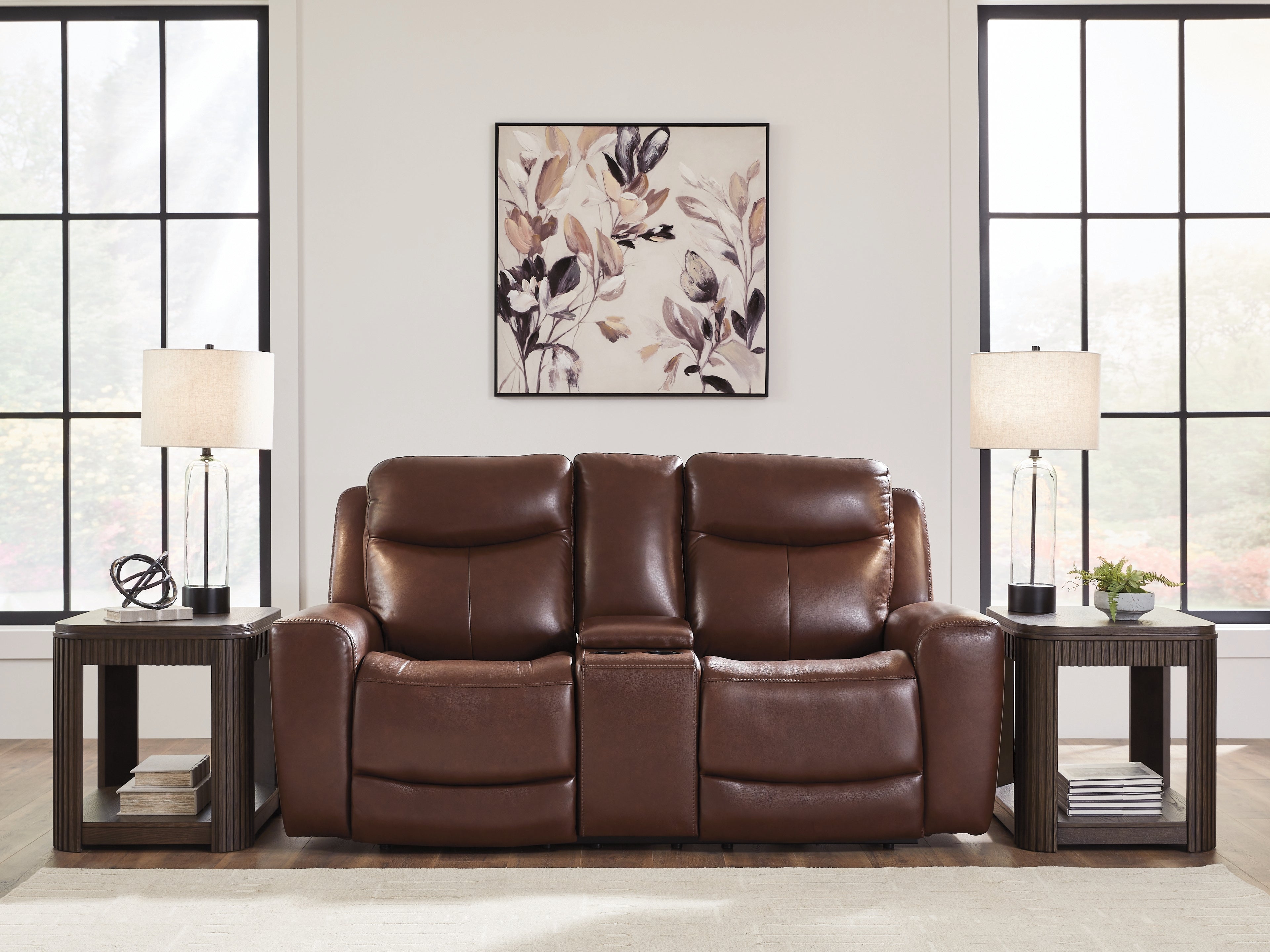 Elite Furniture Outlet - Ashley Furniture - Next Move Living Room - PWR REC Loveseat/CON/ADJ HDRST / Mahogany - PCU1210218