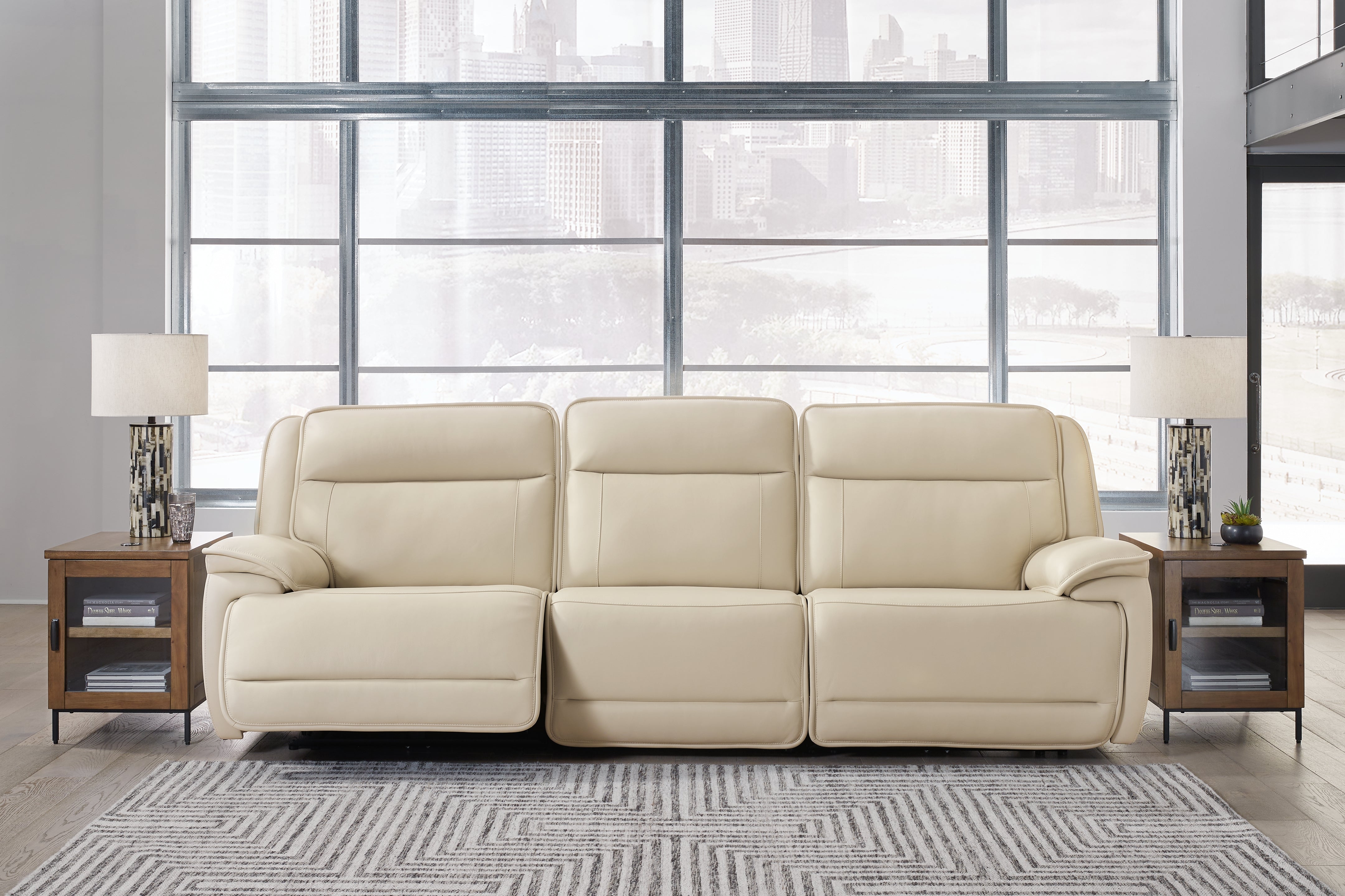 Elite Furniture Outlet - Ashley Furniture - Double Deal Sectional - 3-Piece Power Reclining Sofa Sectional / Almond - U13001S5