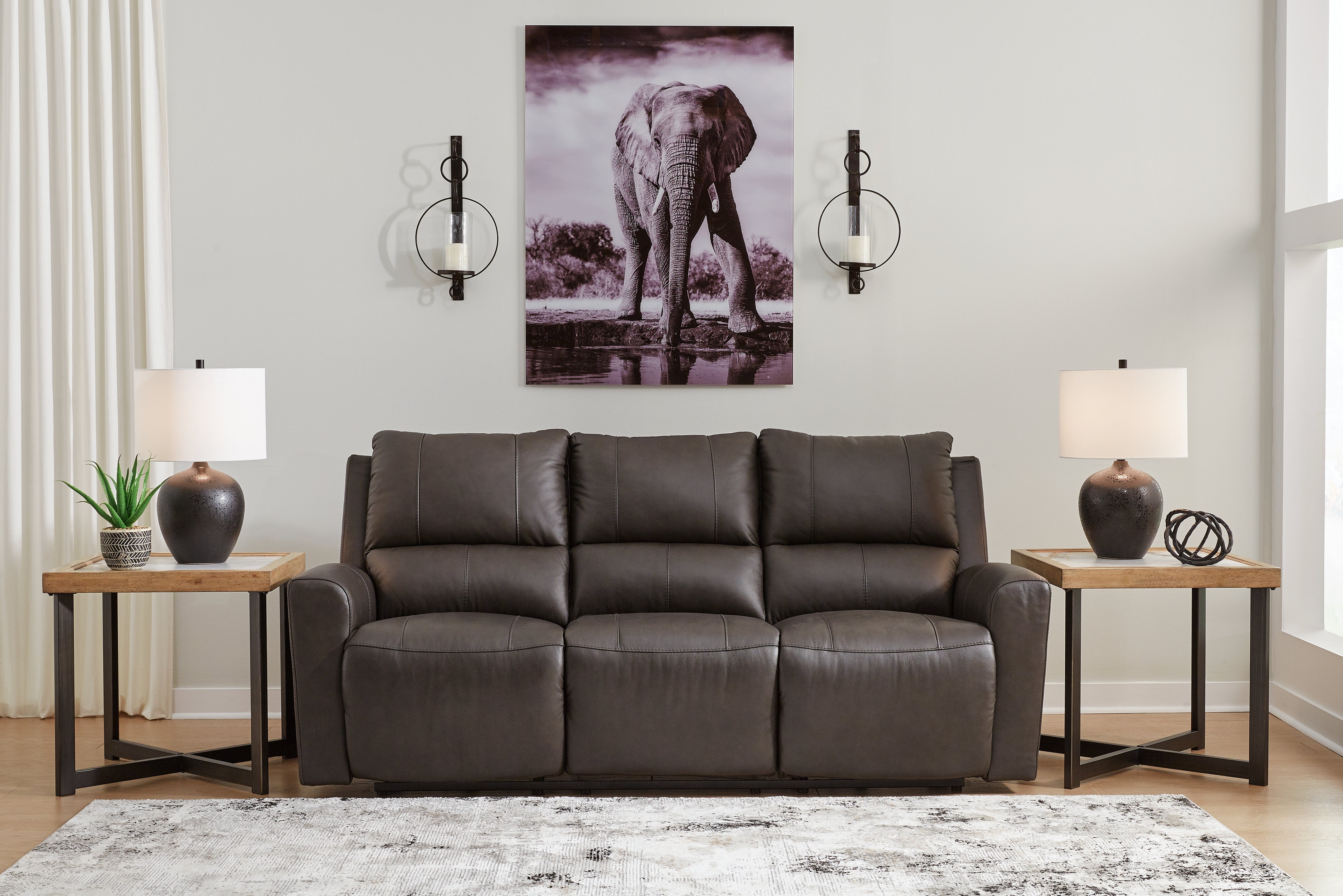 Elite Furniture Outlet - Ashley Furniture - Boxmere Living Room - Reclining Power Sofa / Storm - U1310087