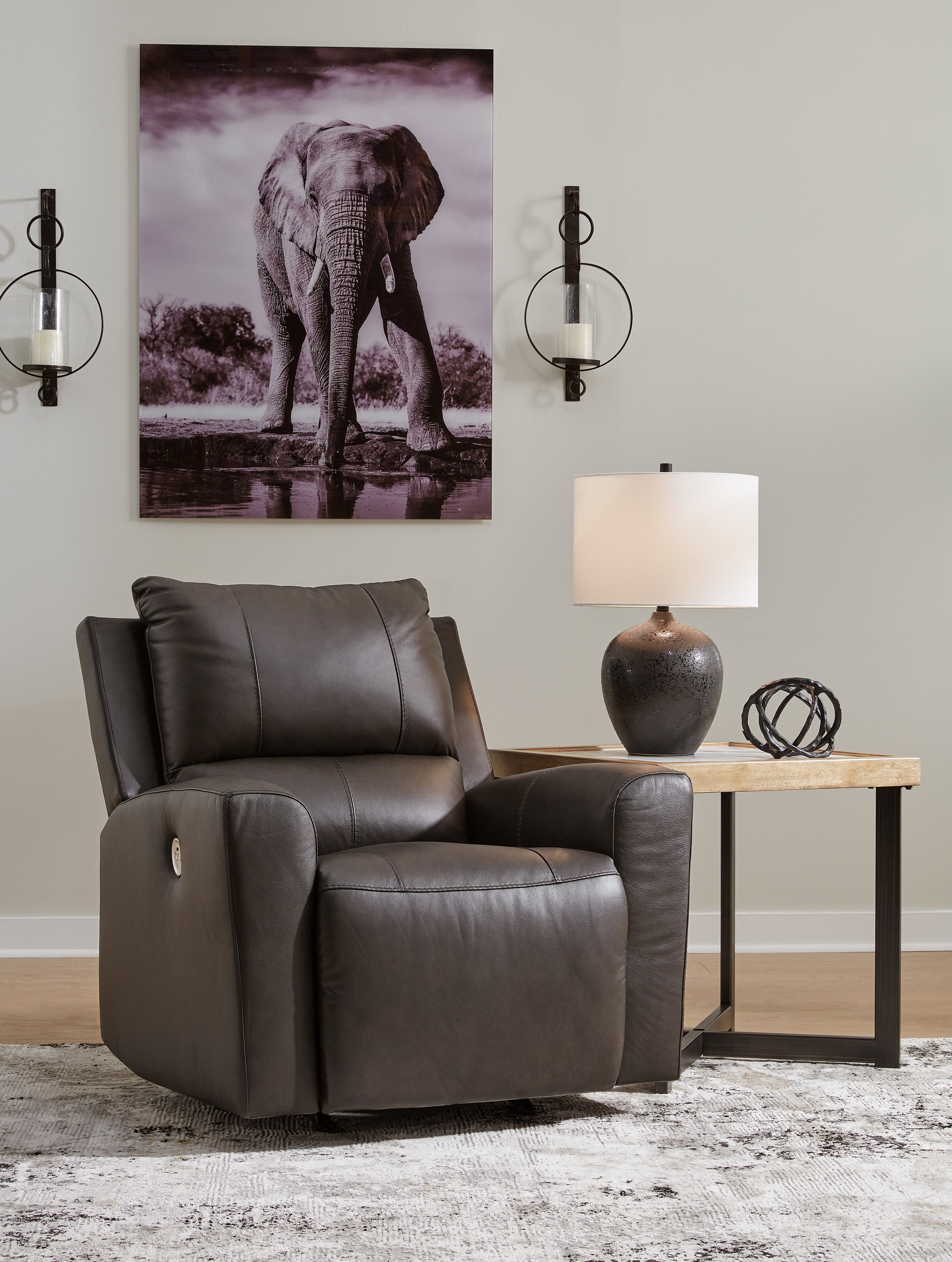 Elite Furniture Outlet - Ashley Furniture - Boxmere Living Room - Power Rocker Recliner / Storm - U1310098