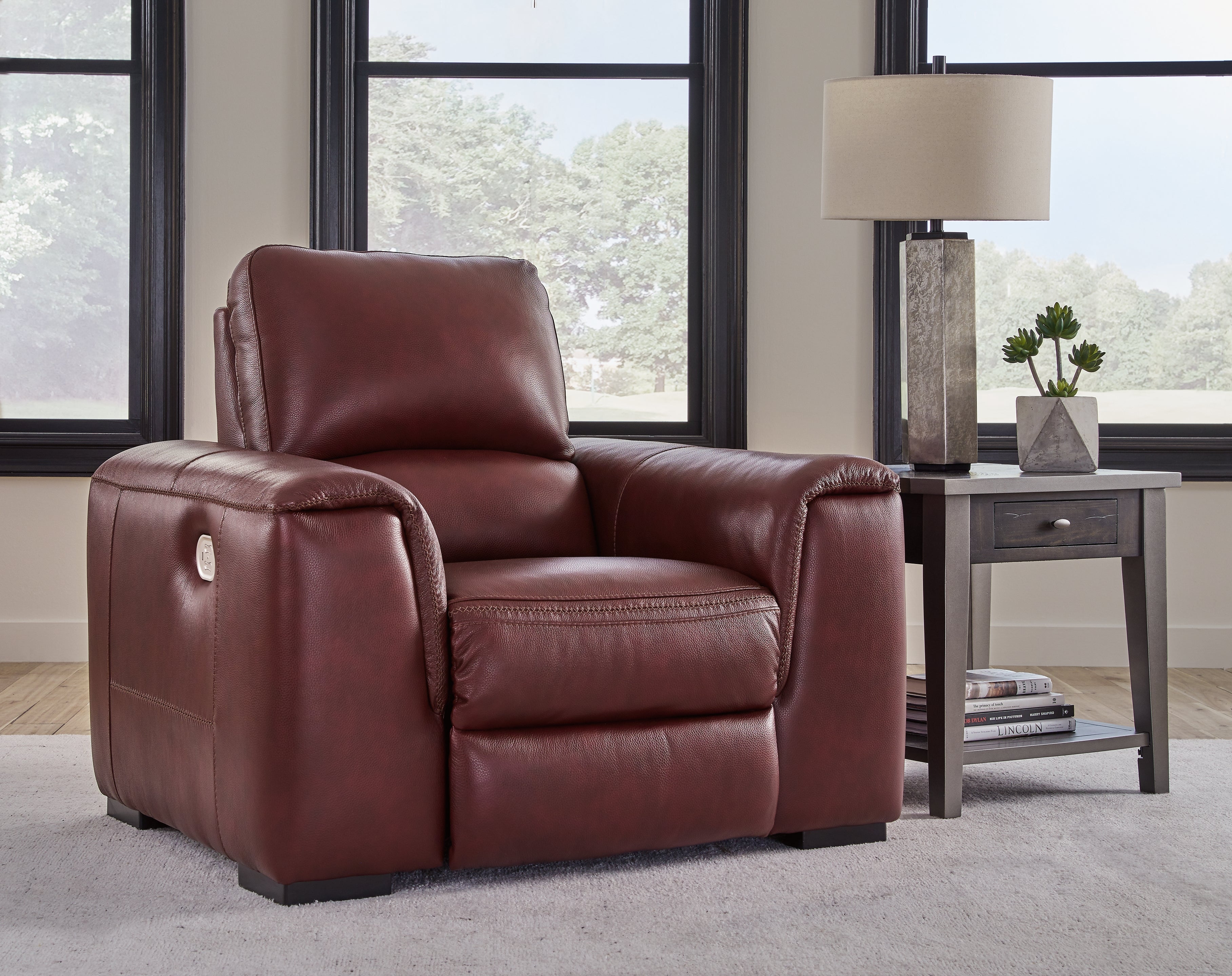 Elite Furniture Outlet - Ashley Furniture - Alessandro Living Room - PWR Recliner/ADJ Headrest / Garnet - U2550113