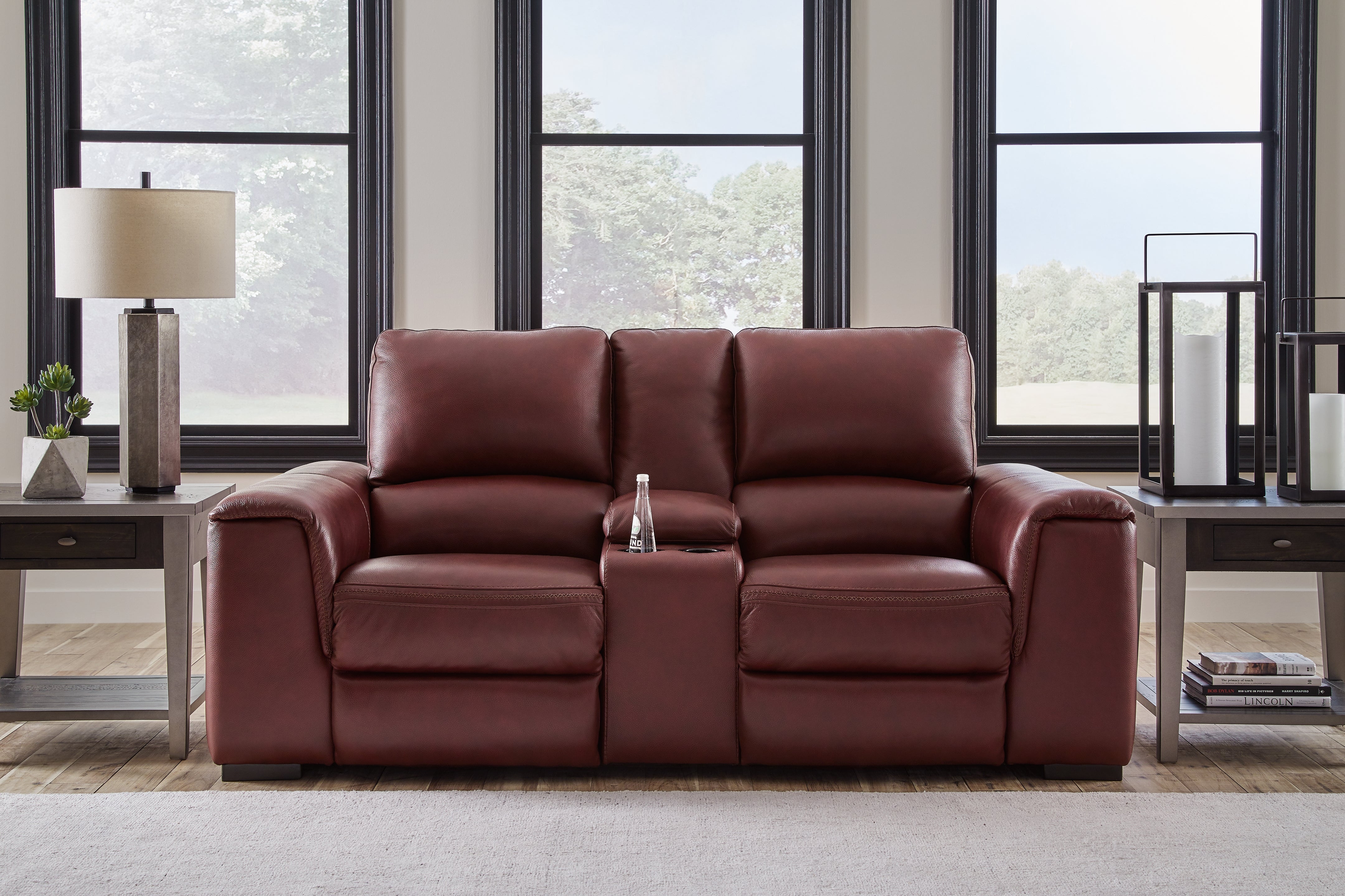 Elite Furniture Outlet - Ashley Furniture - Alessandro Living Room - PWR REC Loveseat/CON/ADJ HDRST / Garnet - U2550118