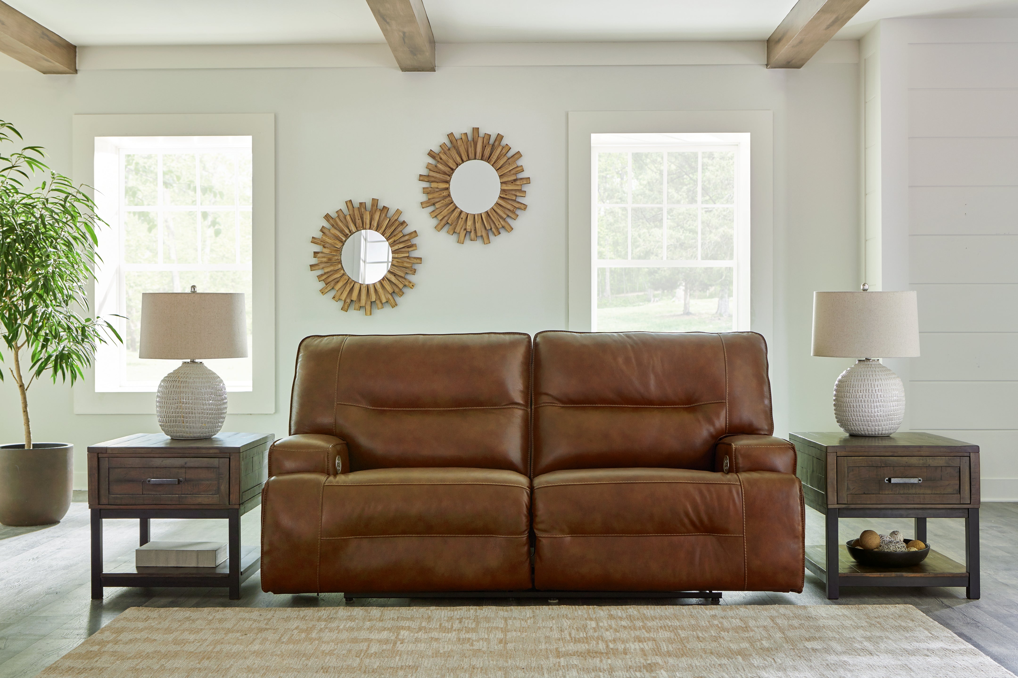 Elite Furniture Outlet - Ashley Furniture - Francesca Living Room - 2 Seat PWR REC Sofa ADJ HDREST / Auburn - U2570547