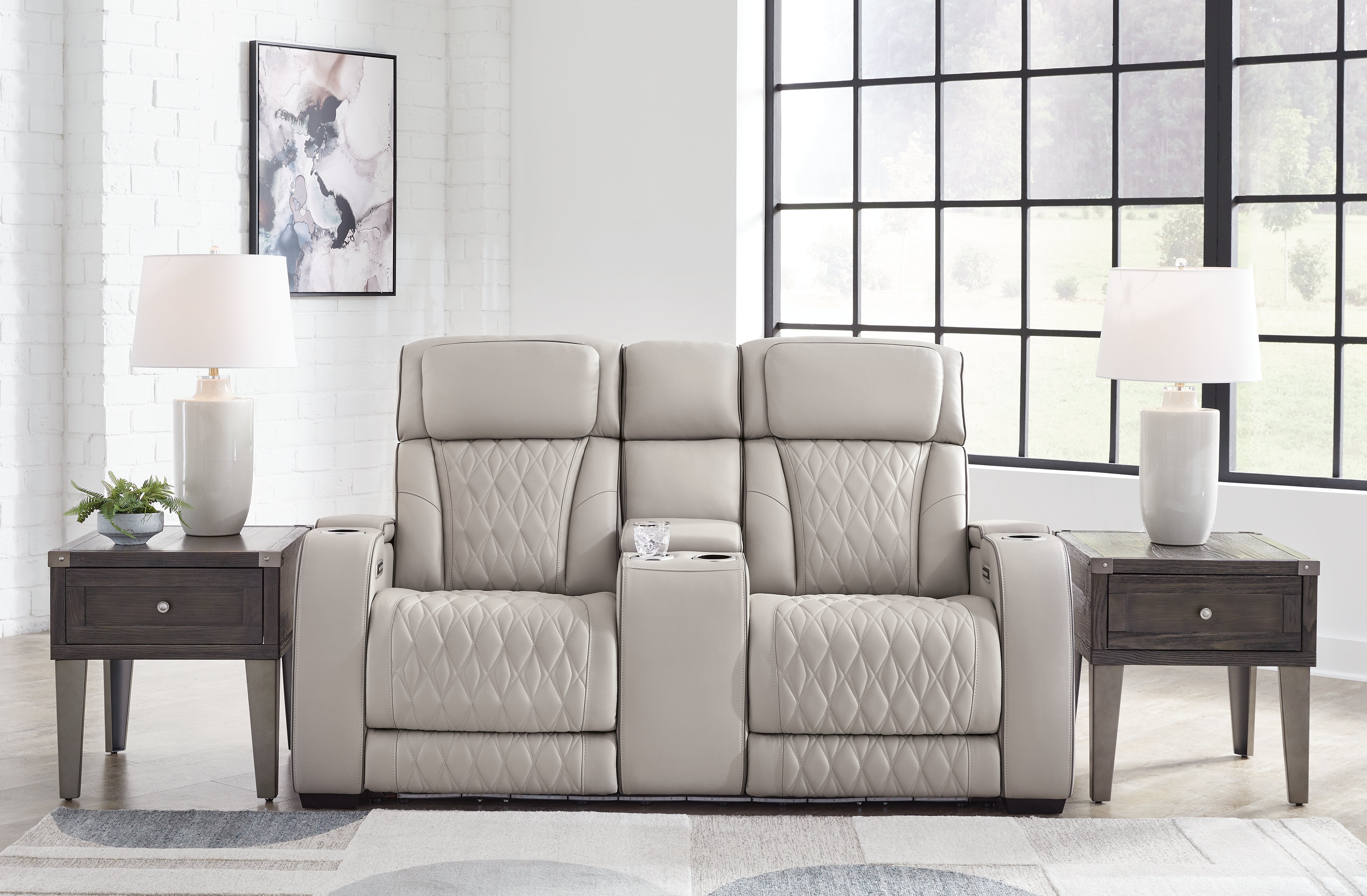 Elite Furniture Outlet - Ashley Furniture - Boyington Living Room - PWR REC Loveseat/CON/ADJ HDRST / Gray - U2710518