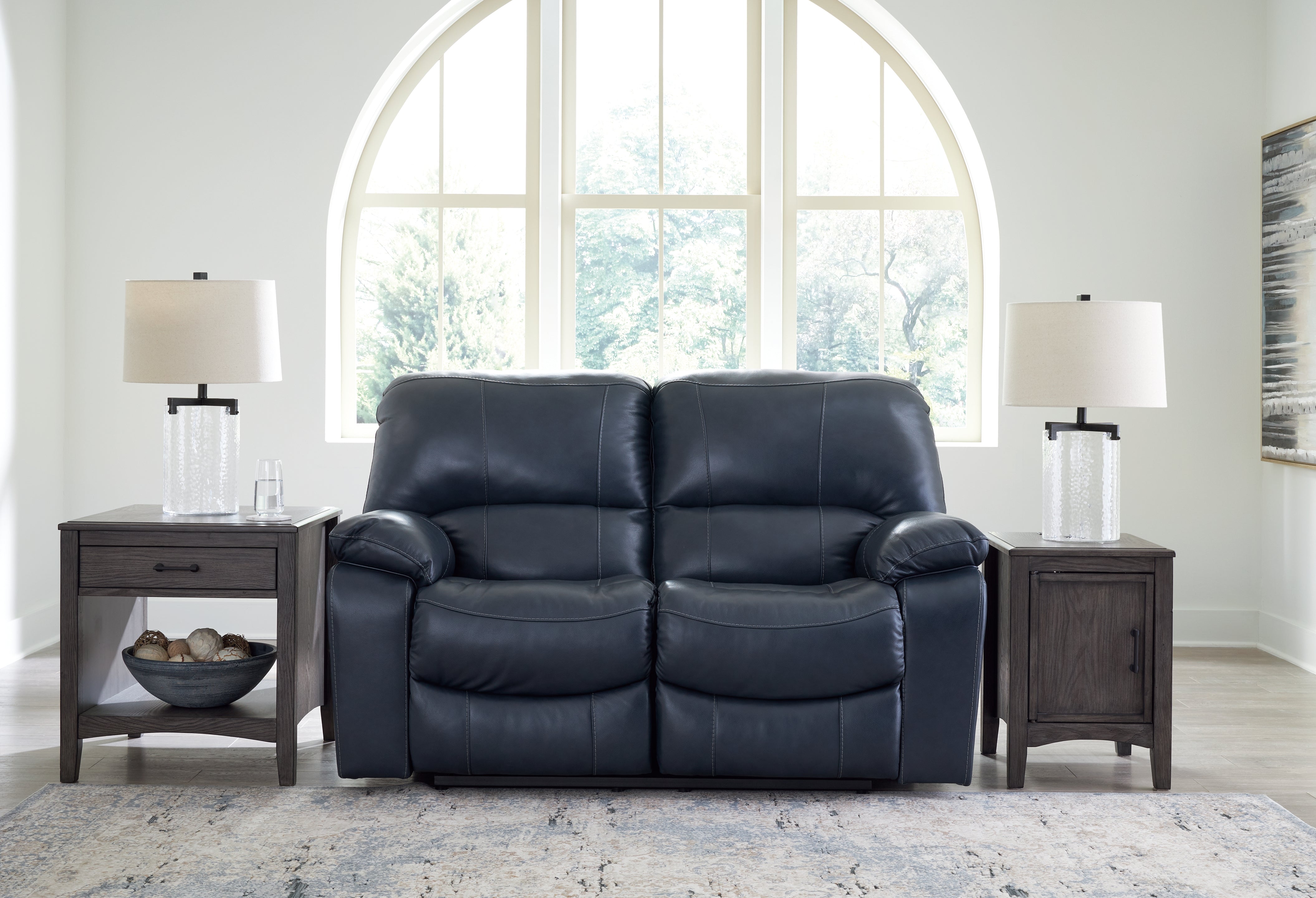 Elite Furniture Outlet - Ashley Furniture - Leesworth Living Room - Reclining Power Loveseat / Ocean - U4380974