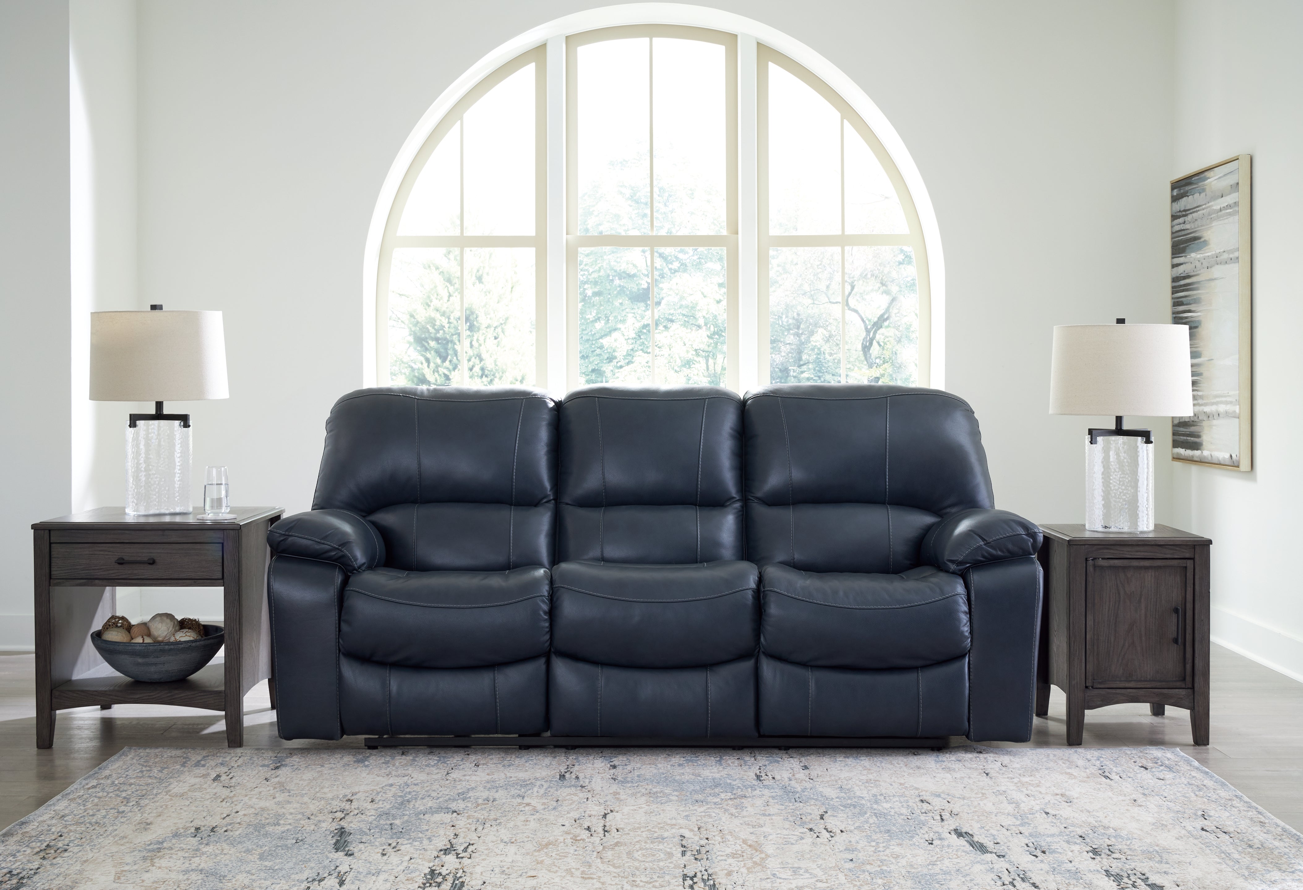 Elite Furniture Outlet - Ashley Furniture - Leesworth Living Room - Reclining Power Sofa / Ocean - U4380987