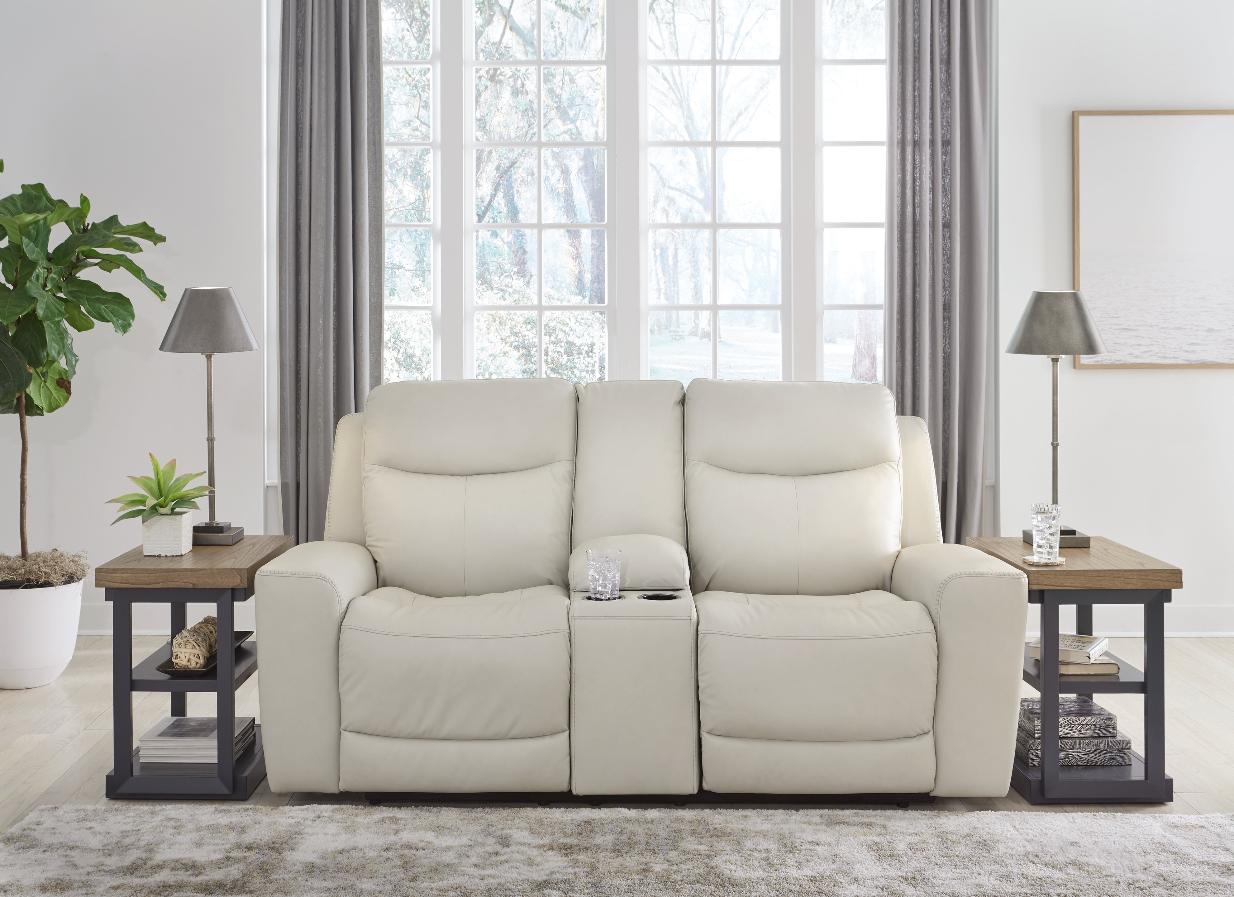 Elite Furniture Outlet - Ashley Furniture - Mindanao Living Room - PWR REC Sofa with ADJ Headrest / Steel - U5950415