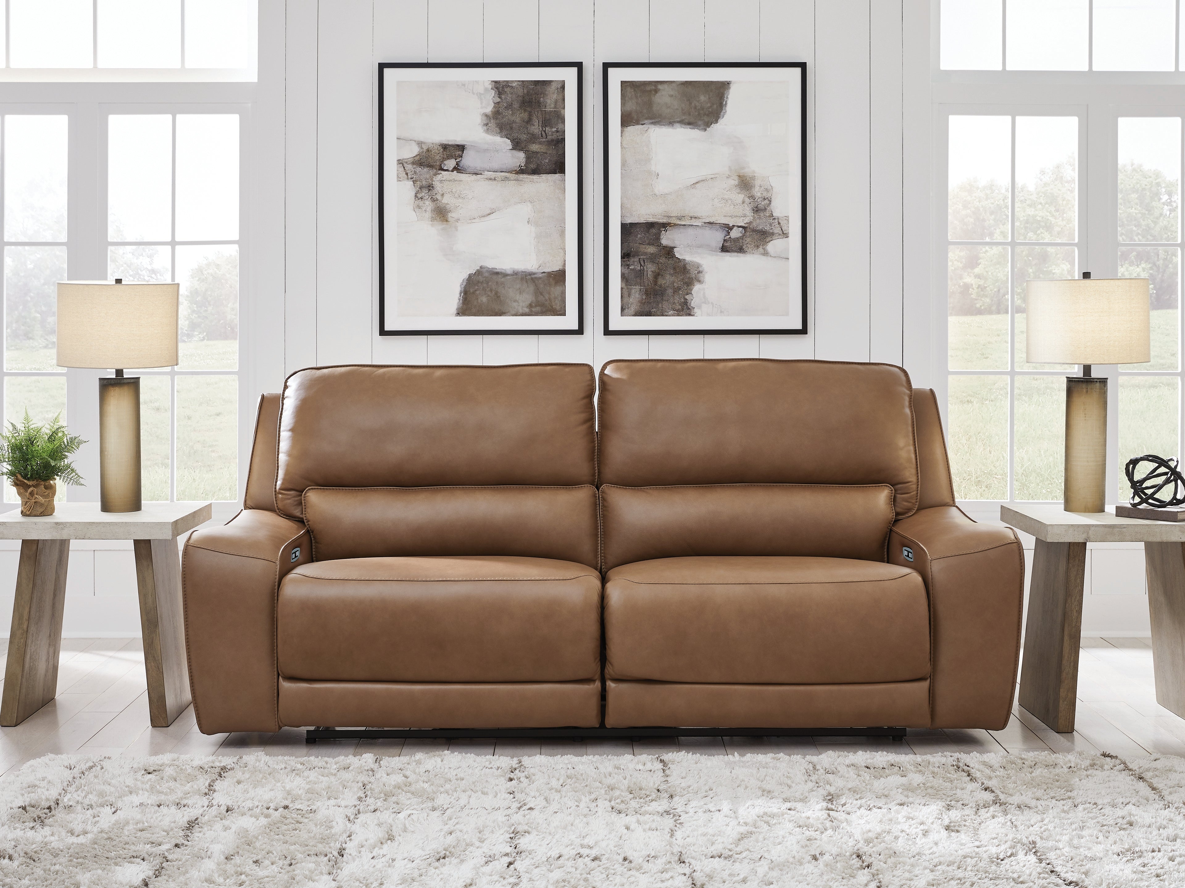 Elite Furniture Outlet - Ashley Furniture - DeepWakes Living Room - 2 Seat PWR REC Sofa ADJ HDREST / Caramel - PCU6260647