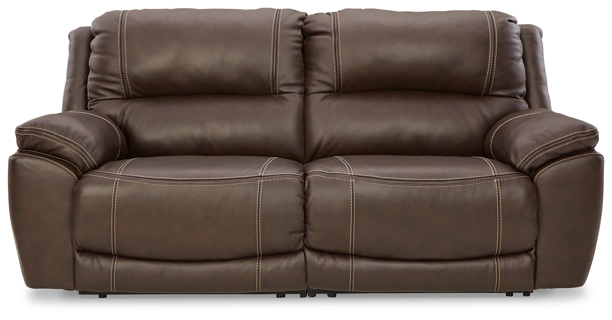 Elite Furniture Outlet - Ashley Furniture - Dunleith Sectional - 2-Piece Power Reclining Sectional Loveseat / Chocolate - U71604S3