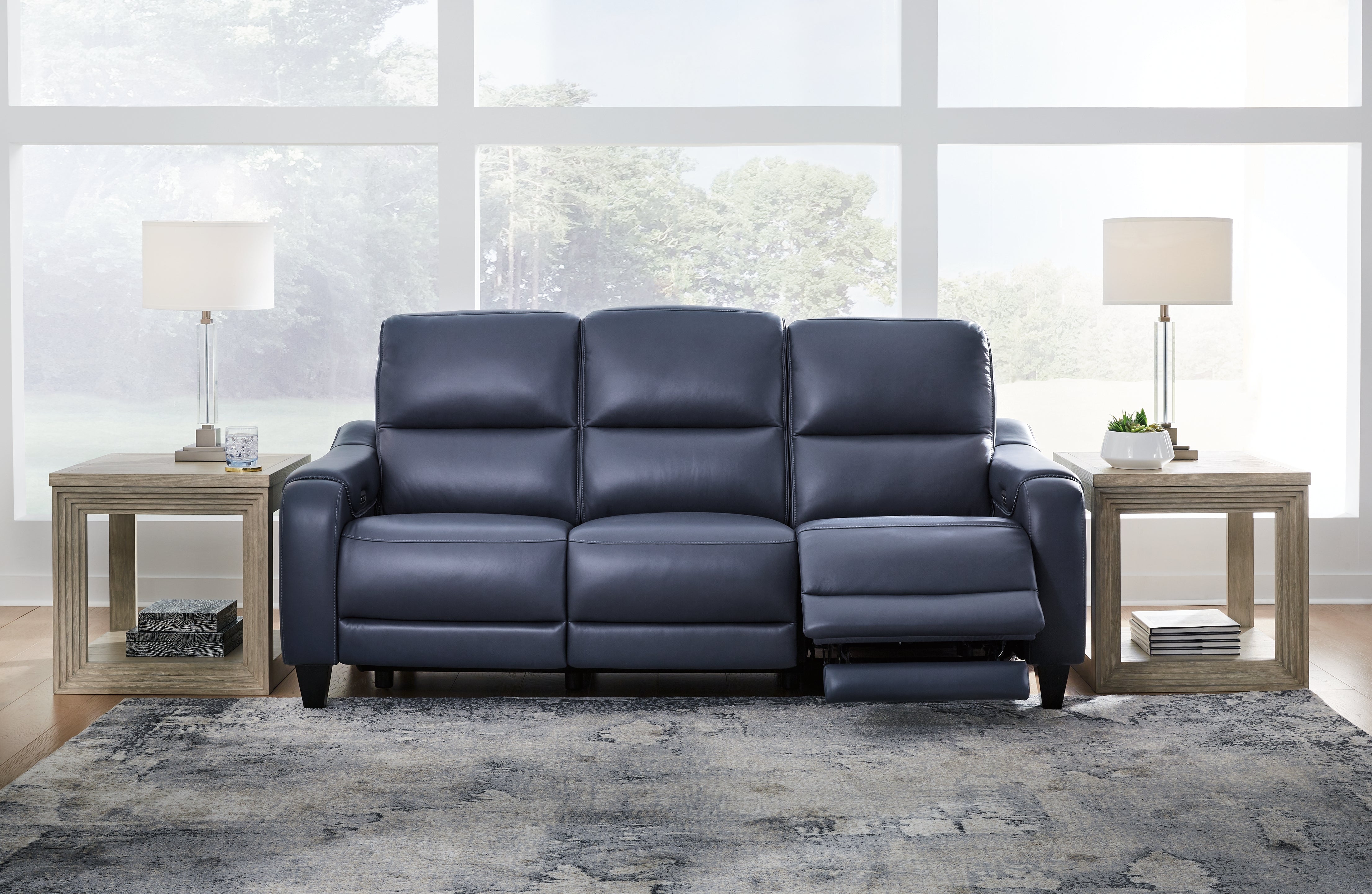 Elite Furniture Outlet - Ashley Furniture - Mercomatic Living Room - PWR REC Sofa with ADJ Headrest / Ocean - U7531115