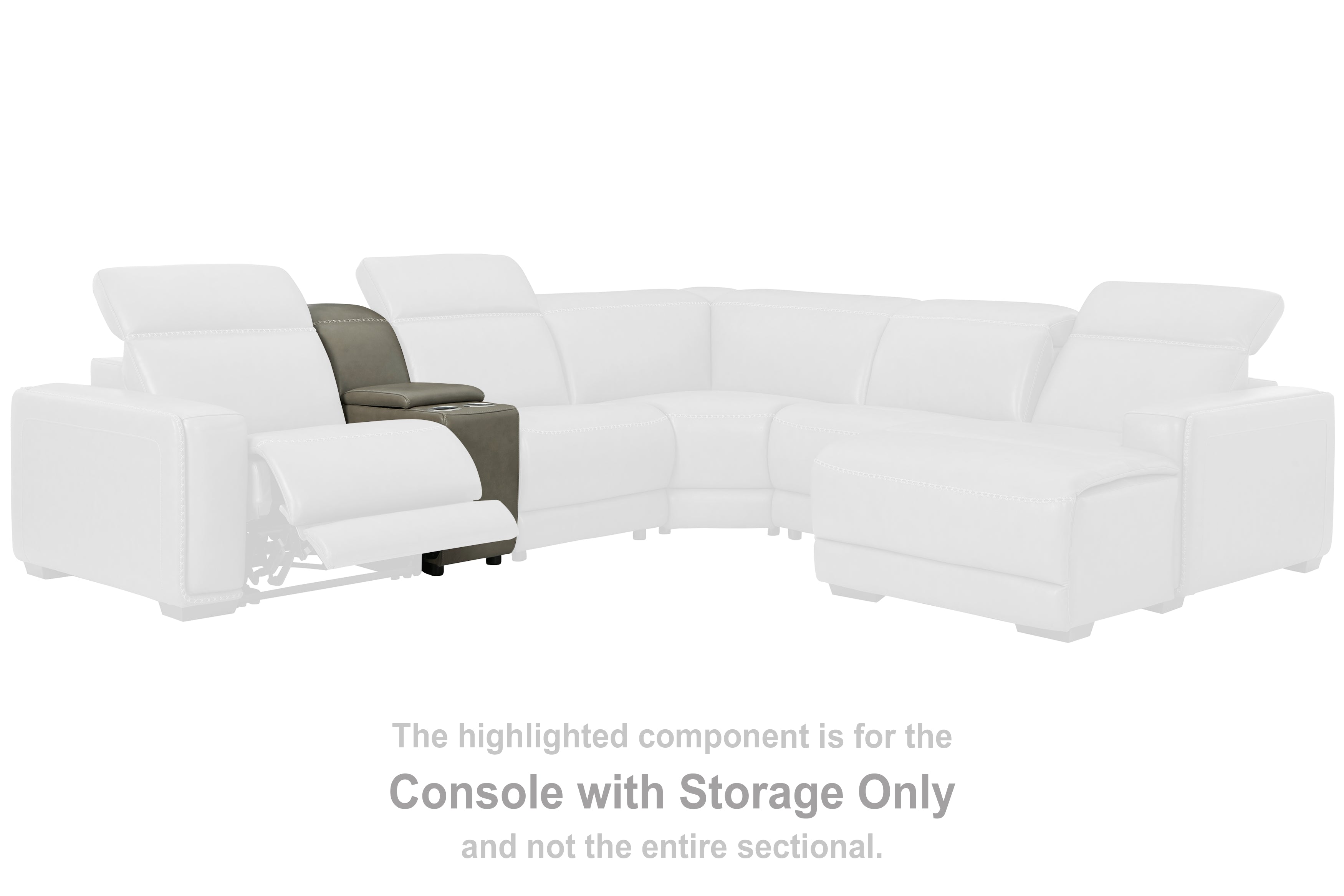 Elite Furniture Outlet - Ashley Furniture - Correze Sectional - Console with Storage / Gray - U9420257