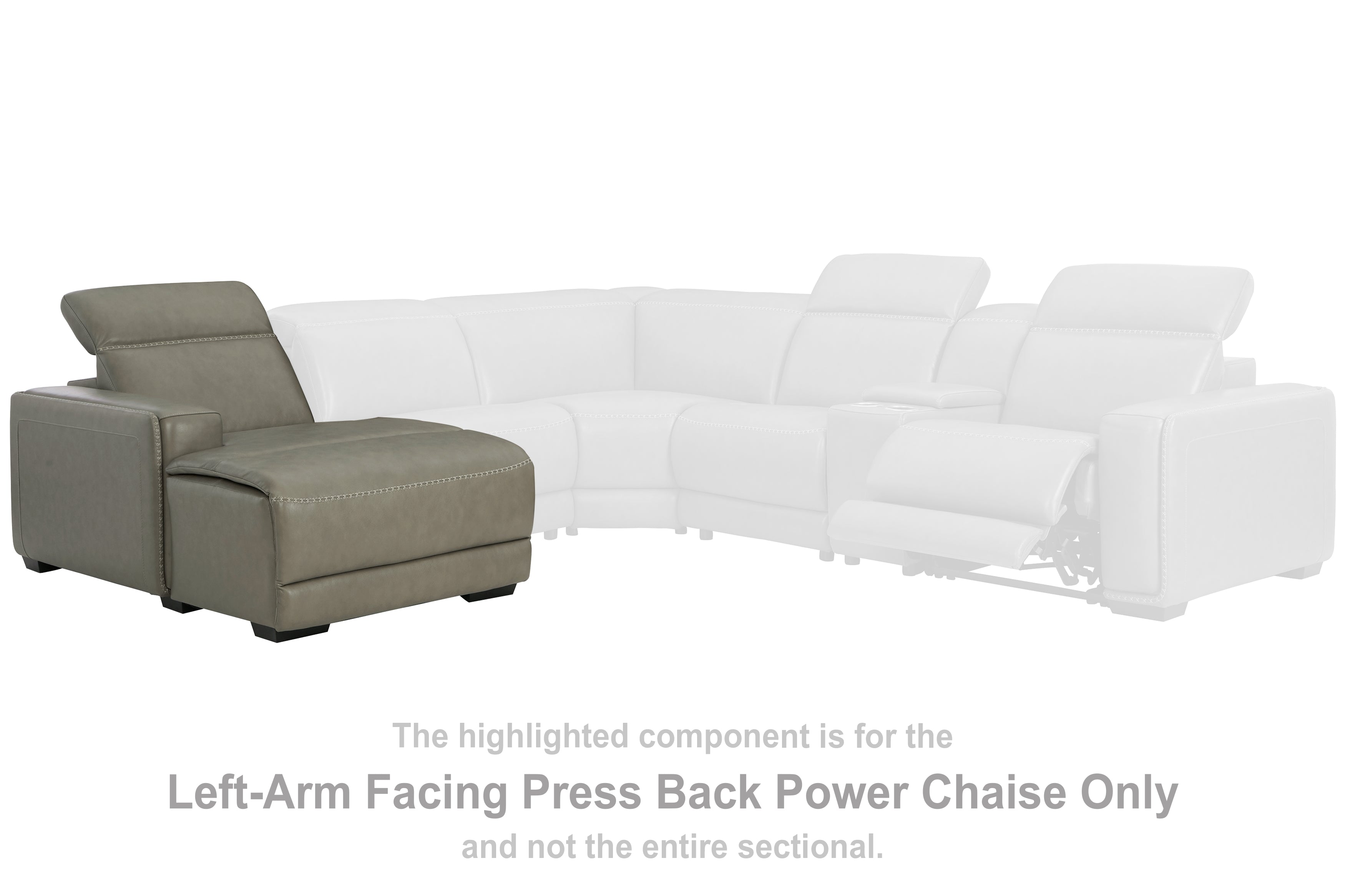Elite Furniture Outlet - Ashley Furniture - Correze Sectional - LAF PWR Reclining Back Chaise / Gray - U9420279