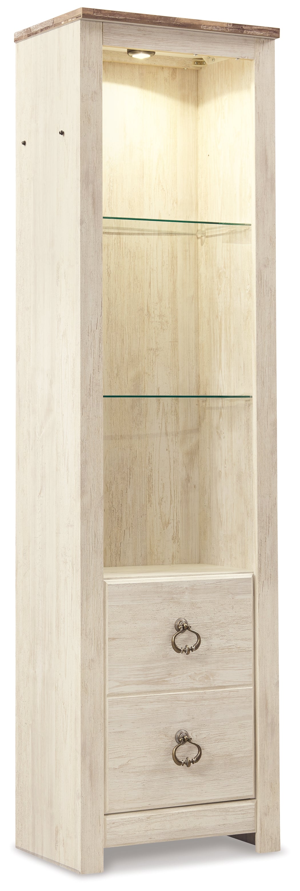 Elite Furniture Outlet - Ashley Furniture - Willowton Entertainment Center - Pier / Whitewash - W267-24