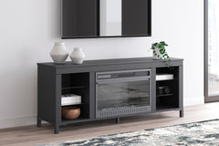 Elite Furniture Outlet - Ashley Furniture - Cayberry TV Stand - 60" with Electric Fireplace / Black - W2721-168