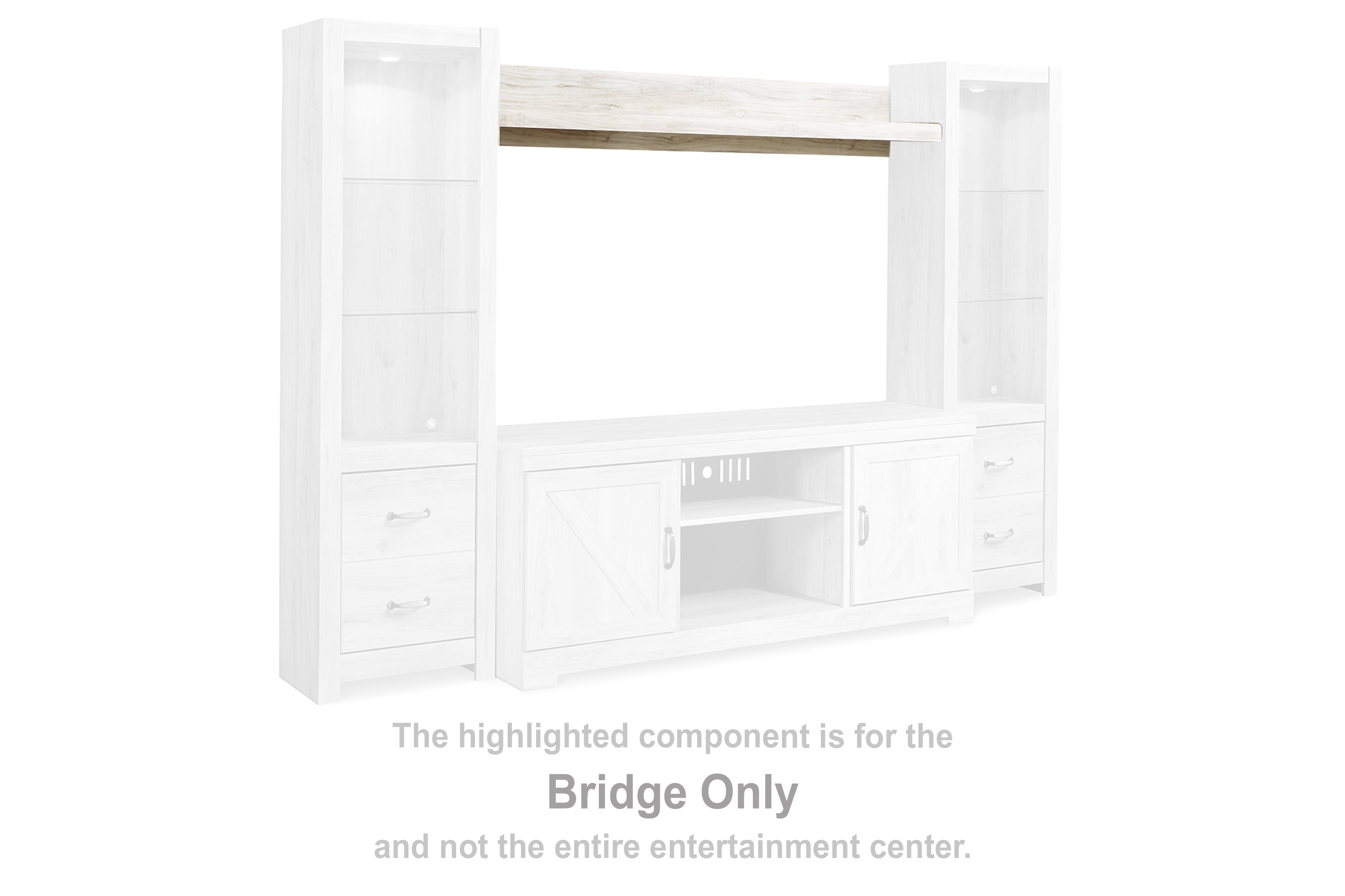 Elite Furniture Outlet - Ashley Furniture - Bellaby Entertainment Center - Bridge / Whitewash - W331-27