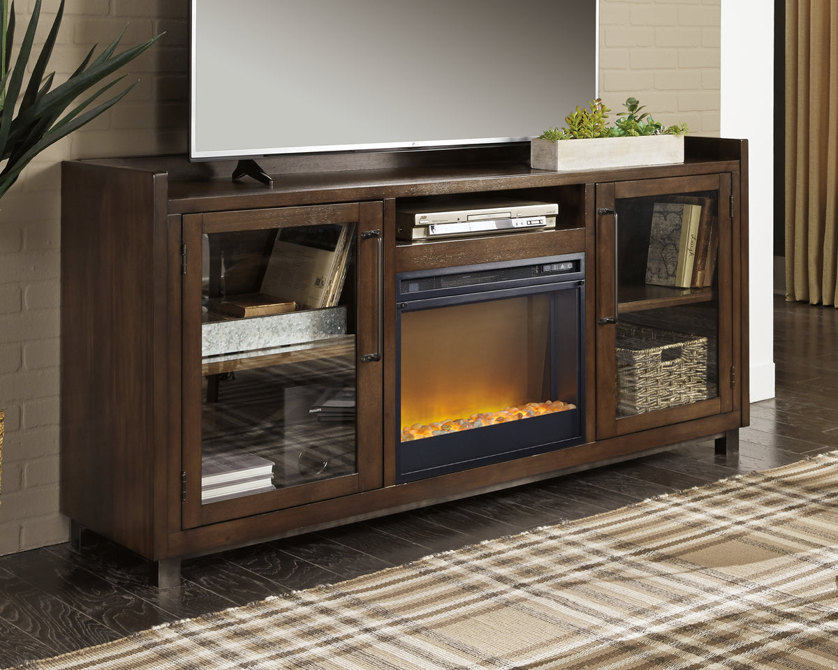 Elite Furniture Outlet - Ashley Furniture - Starmore 70" TV Stand with Electric Fireplace - 70" TV Stand with Electric Fireplace / Brown - W633W4
