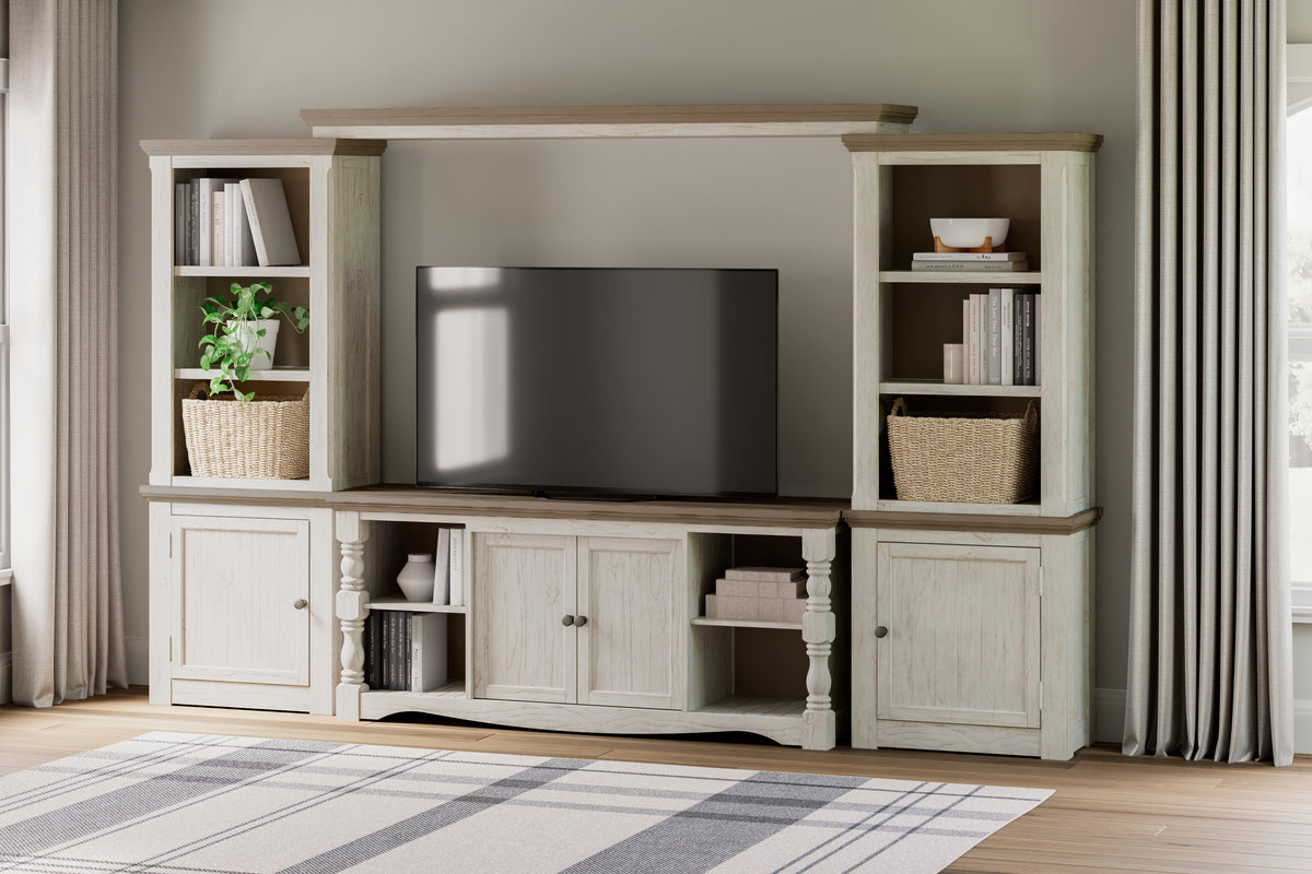 Elite Furniture Outlet - Ashley Furniture - Havalance Entertainment Center - 4-Piece Entertainment Center / Two-tone - W814W1