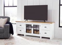 Elite Furniture Outlet - Ashley Furniture - Ashbryn 74" TV Stand - 74" / White/Natural - W844-68